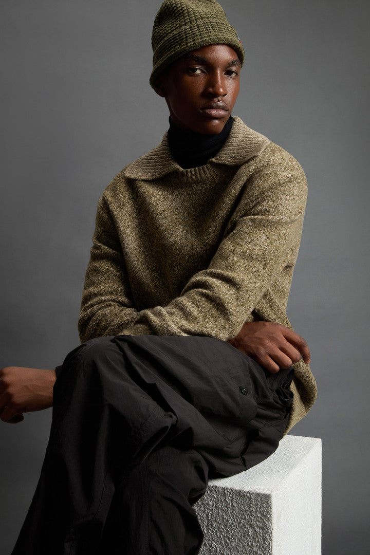 Sweater in Pure Virgin Wool with Jacquard Detailing by Todd Snyder