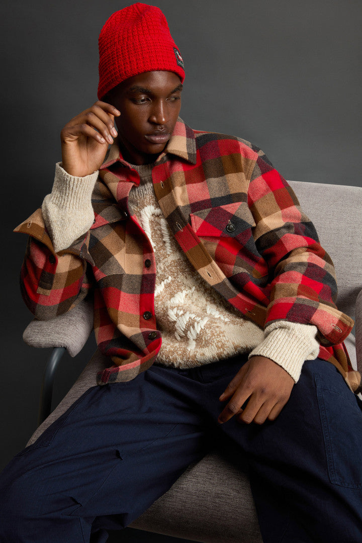 Checked Overshirt in Pure Cashmere by Todd Snyder