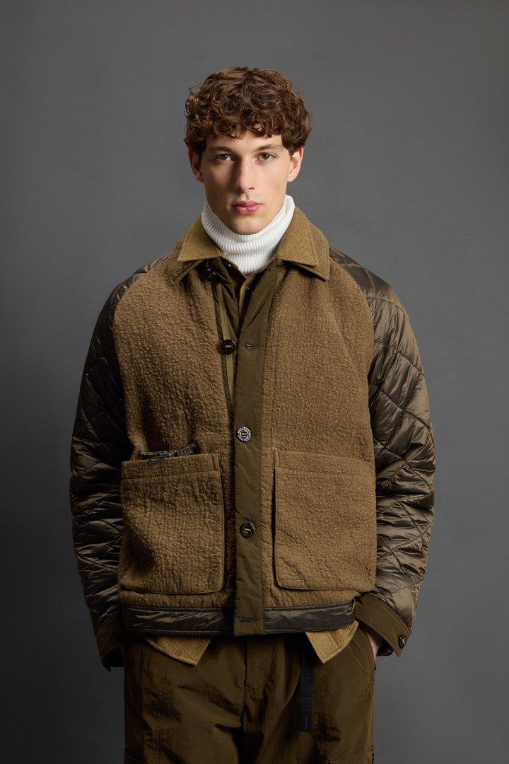 Hybrid Military Jacket in Cotton and Italian Wool Blend by Todd Snyder