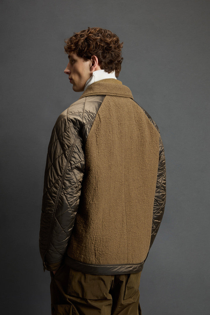 Hybrid Military Jacket in Cotton and Italian Wool Blend by Todd Snyder