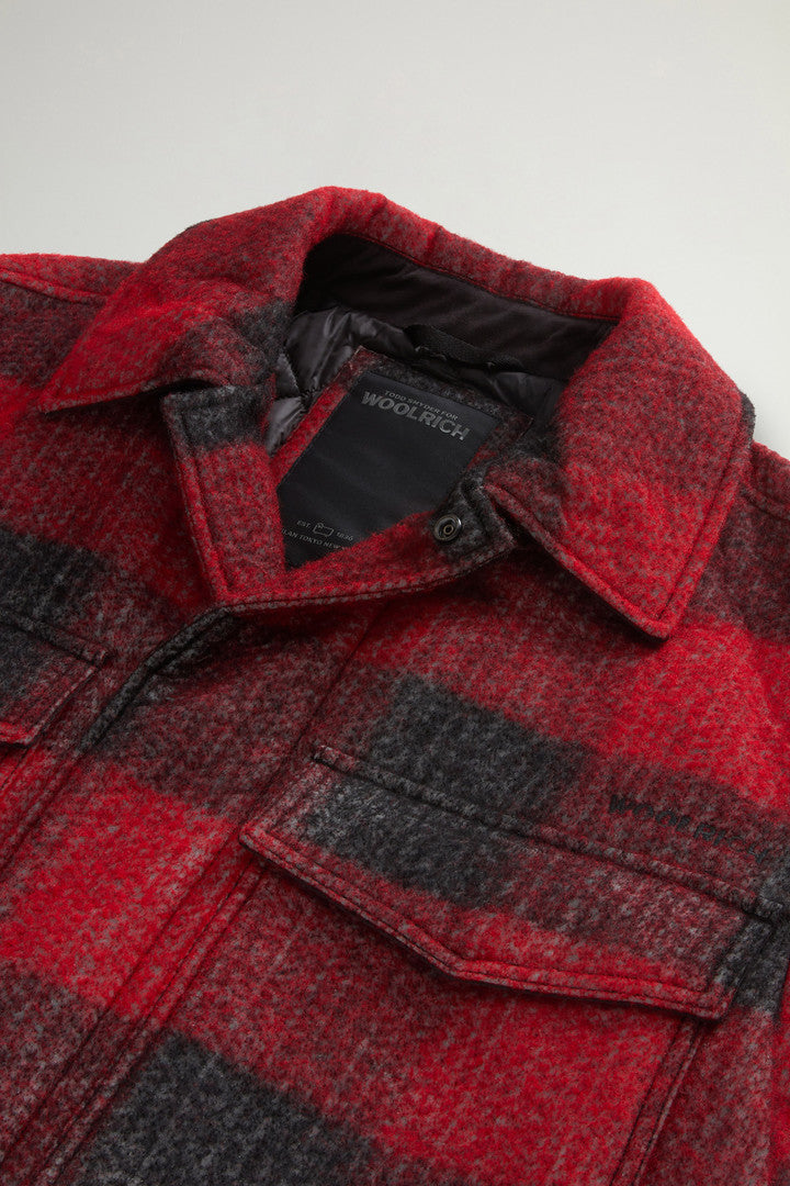 Overshirt in Italian Wool Blend with Checked Pattern by Todd Snyder