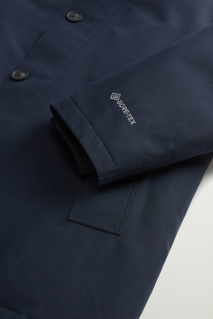 Waterproof Parka in Recycled Two-Layered GORE-TEX Fabric Melton Blue