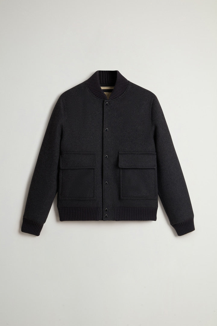 Miles Bomber Jacket in Wool Blend Dove Melange