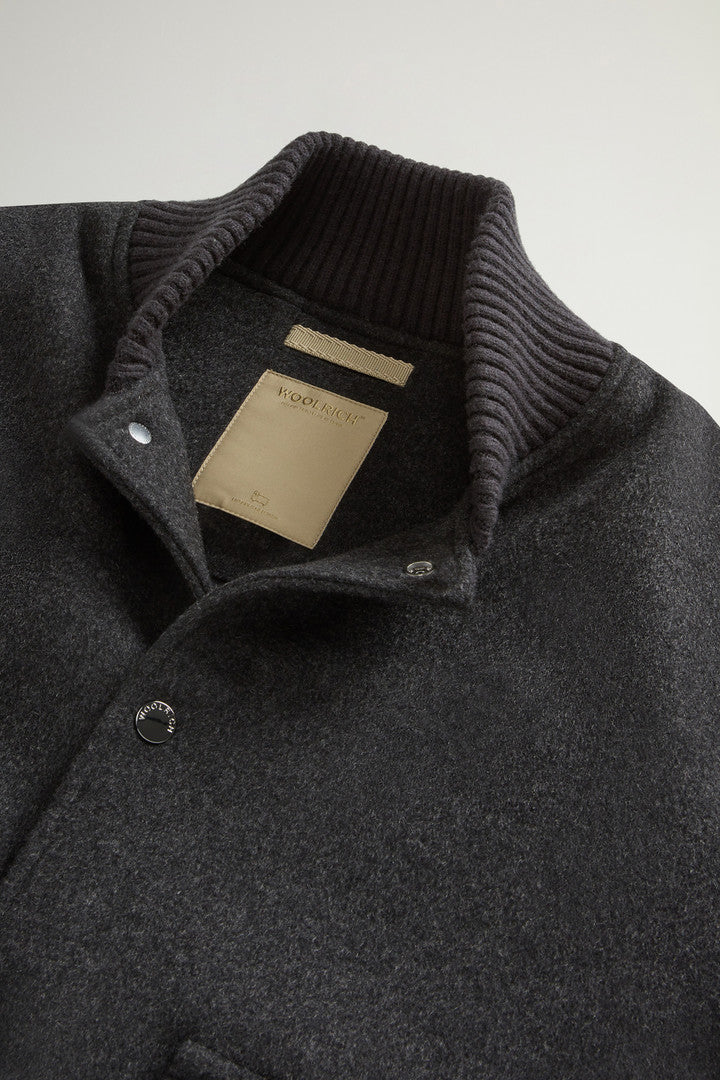 Miles Bomber Jacket in Wool Blend Dove Melange