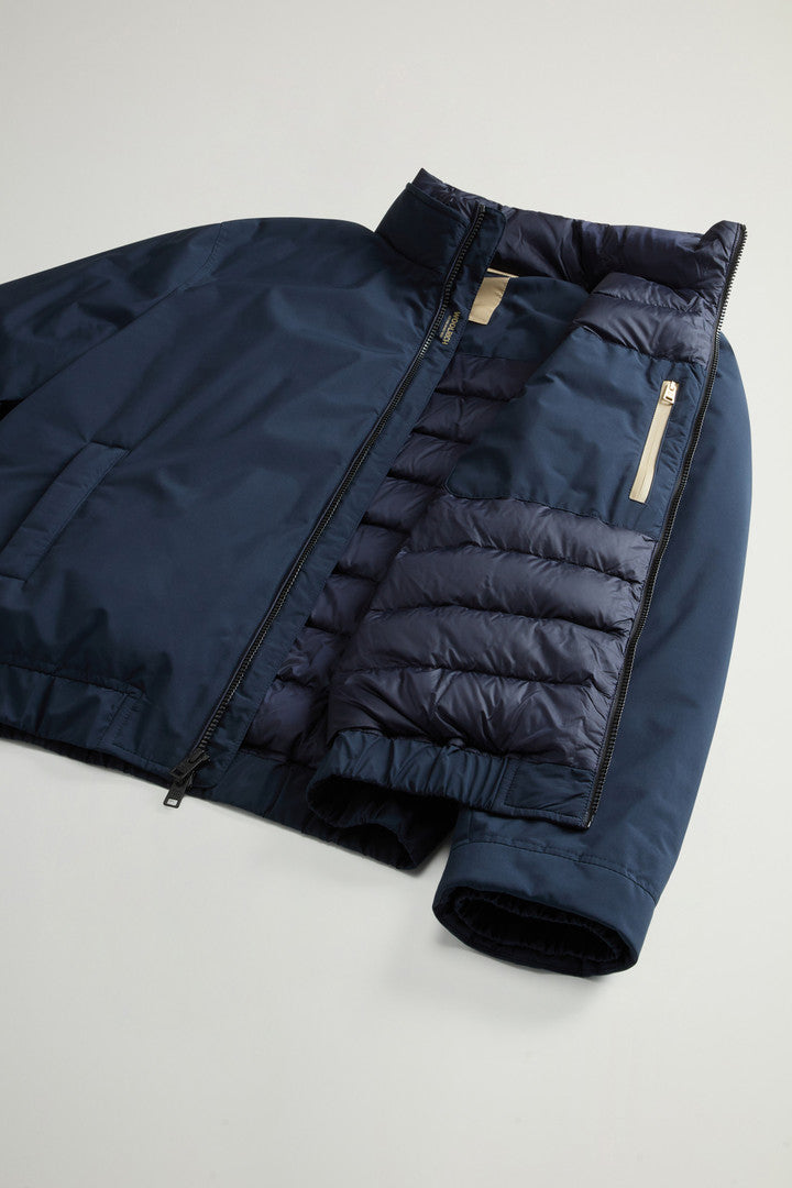 Padded Cloud Bomber  Melton Blue