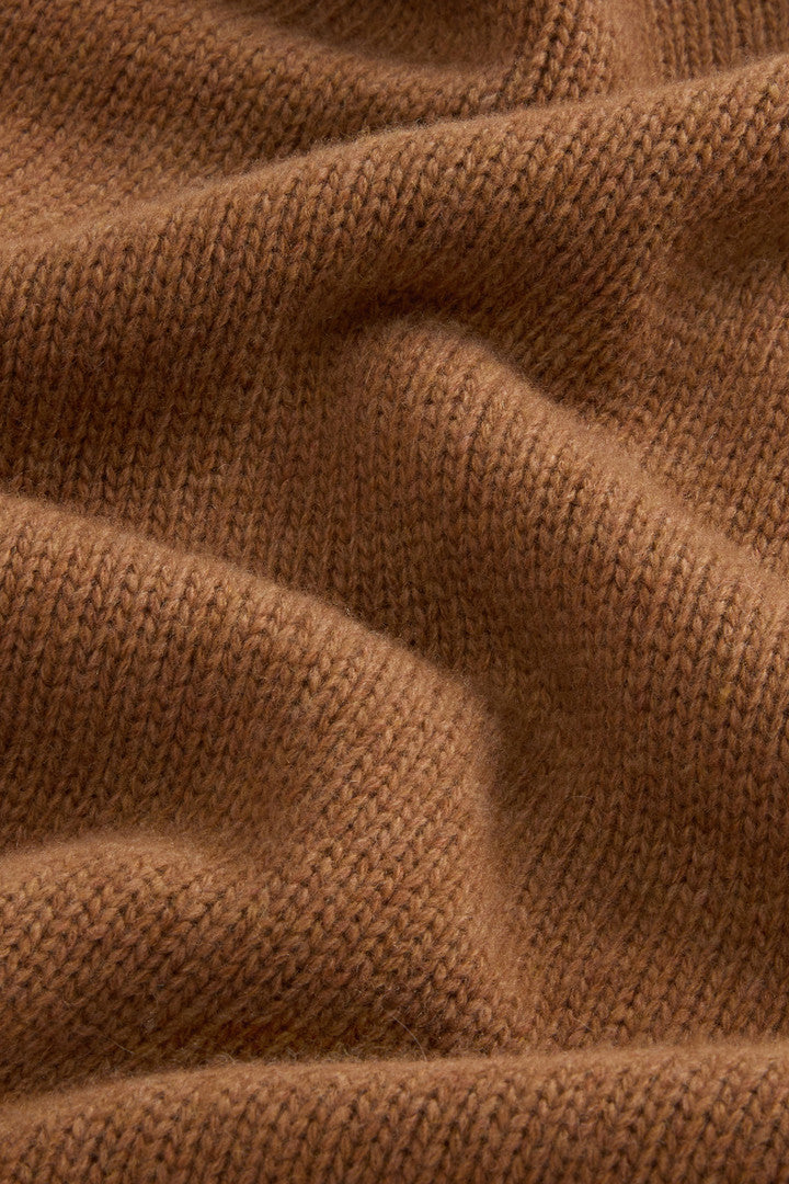 Pure Wool Turtleneck Sweater Dark Camel